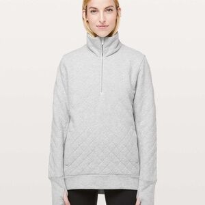 Lululemon 4 Gray Quilted Half-Zip Pullover